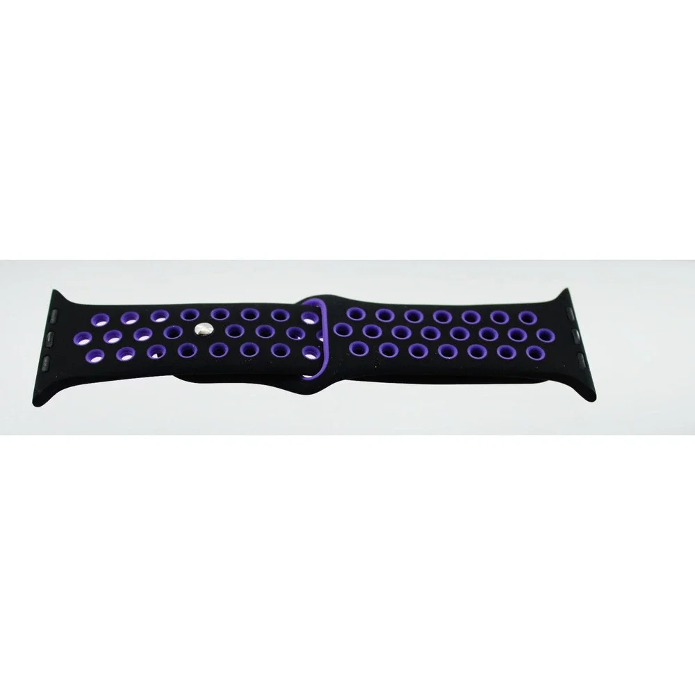 Sport Band Compatible for Apple Watch 42mm 44mm 45mm Black Purple Silicone Strap